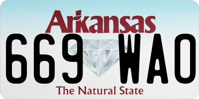 AR license plate 669WAO