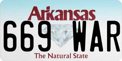 AR license plate 669WAR