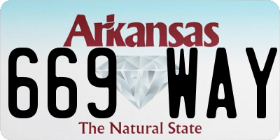 AR license plate 669WAY
