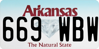 AR license plate 669WBW