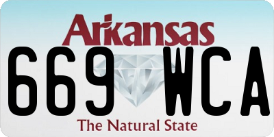 AR license plate 669WCA