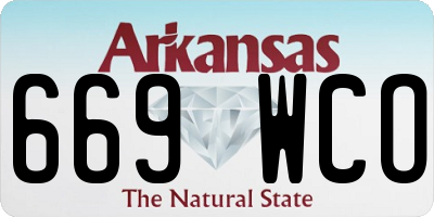 AR license plate 669WCO