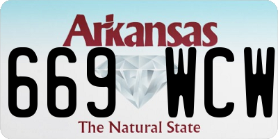 AR license plate 669WCW