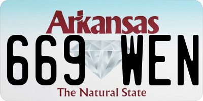 AR license plate 669WEN