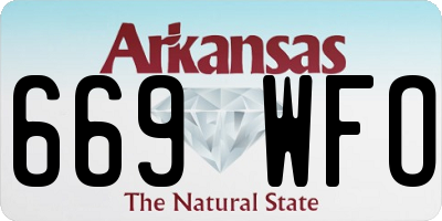 AR license plate 669WFO