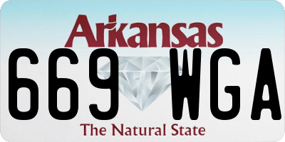 AR license plate 669WGA
