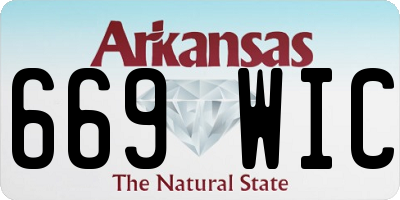AR license plate 669WIC