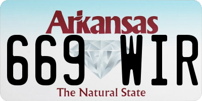 AR license plate 669WIR