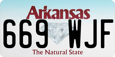 AR license plate 669WJF