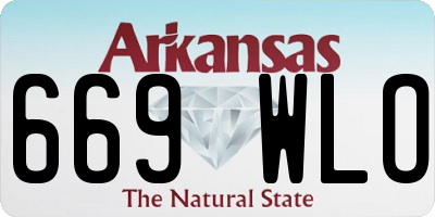 AR license plate 669WLO