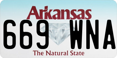 AR license plate 669WNA