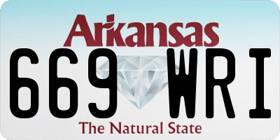 AR license plate 669WRI