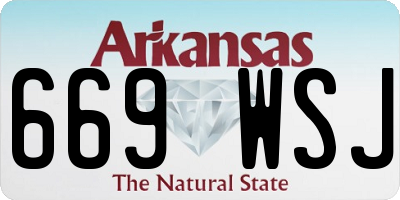 AR license plate 669WSJ