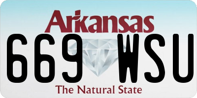 AR license plate 669WSU