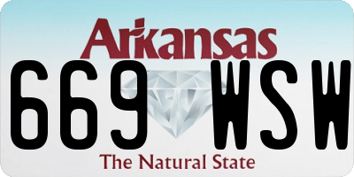 AR license plate 669WSW