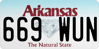 AR license plate 669WUN