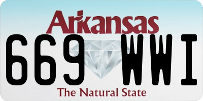 AR license plate 669WWI