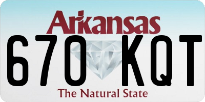 AR license plate 670KQT