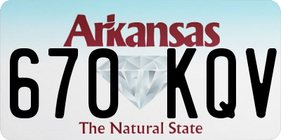 AR license plate 670KQV