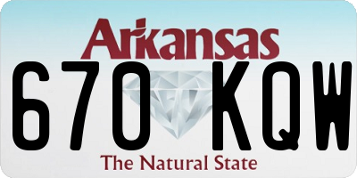 AR license plate 670KQW