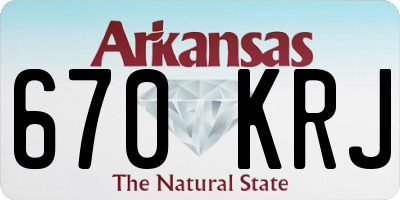 AR license plate 670KRJ