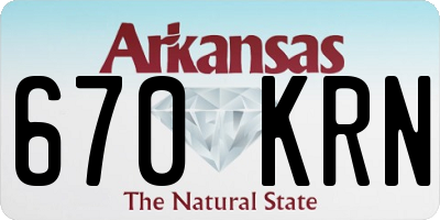 AR license plate 670KRN