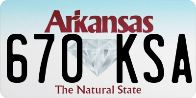 AR license plate 670KSA