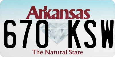 AR license plate 670KSW