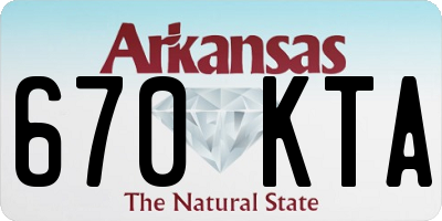 AR license plate 670KTA