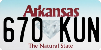 AR license plate 670KUN