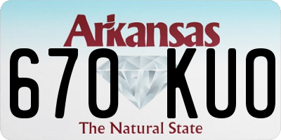 AR license plate 670KUO