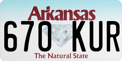 AR license plate 670KUR