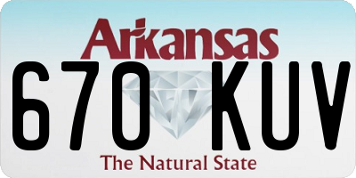 AR license plate 670KUV