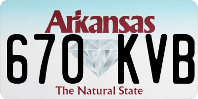AR license plate 670KVB
