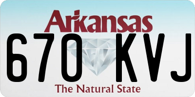 AR license plate 670KVJ