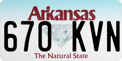 AR license plate 670KVN