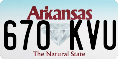 AR license plate 670KVU