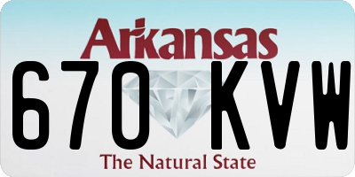 AR license plate 670KVW
