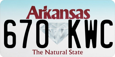 AR license plate 670KWC
