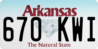AR license plate 670KWI