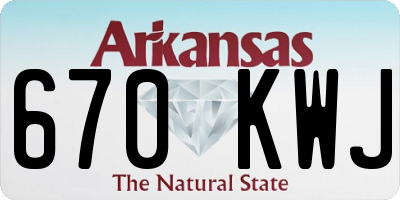 AR license plate 670KWJ
