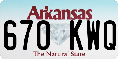 AR license plate 670KWQ