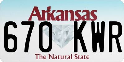 AR license plate 670KWR