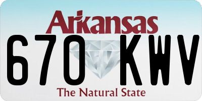 AR license plate 670KWV