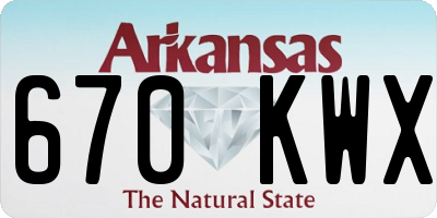AR license plate 670KWX