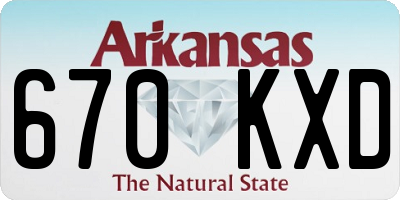 AR license plate 670KXD