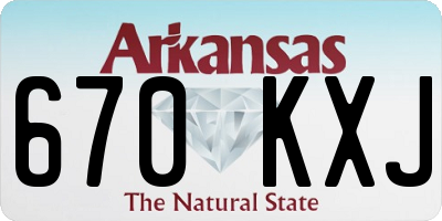 AR license plate 670KXJ