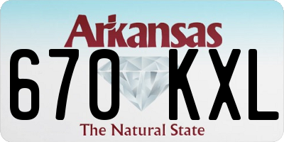 AR license plate 670KXL