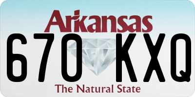 AR license plate 670KXQ