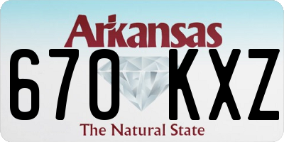 AR license plate 670KXZ